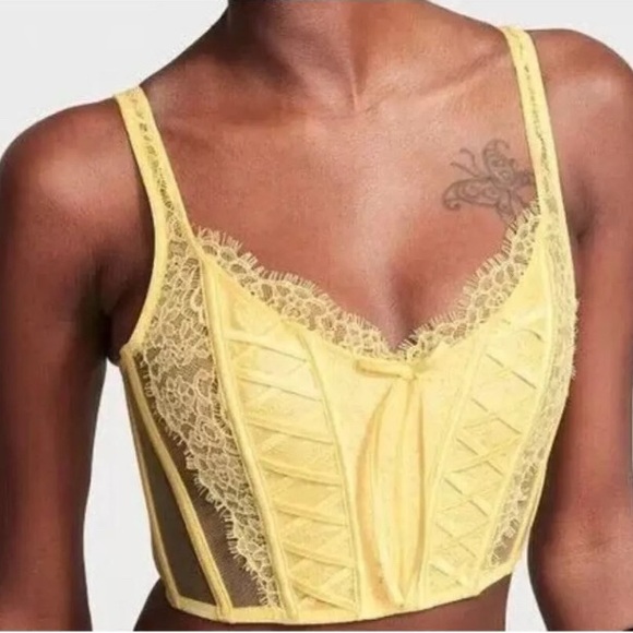 Victorias Secret Dream Angels Unlined Lace Up Corset Top - Picture 2 of 6